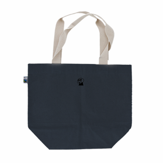 RE SPECTRUM フェアトレードトート L|Typography Logo(ネイビー×ロゴ)