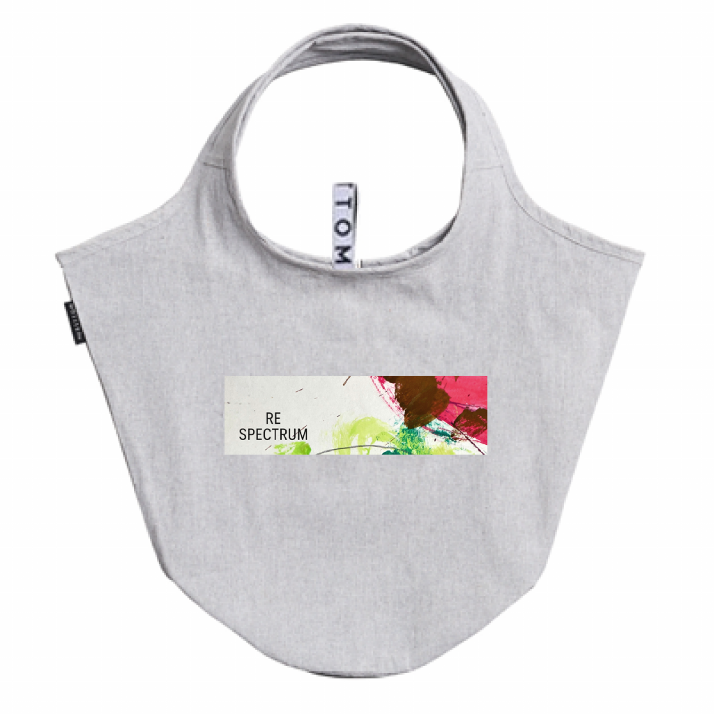 RE SPECTRUM ラウンドトート｜Art & Message（ライトグレー×ピンク） MOTTERU 再生コットン