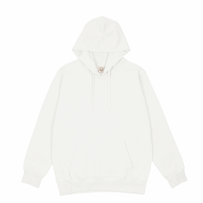 RE SPECTRUM オーガニックパーカー｜Back Patch Art（ホワイト×アースカラーロゴサイド）