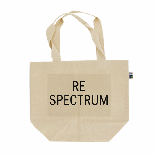 RE SPECTRUM フェアトレードトート L｜Typography Logo（ナチュラル×ロゴ）