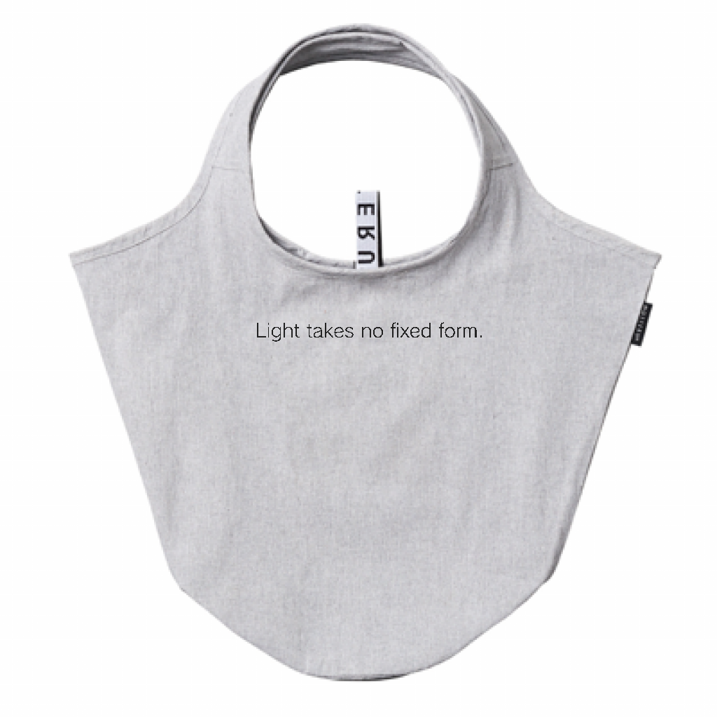 RE SPECTRUM ラウンドトート｜Art & Message（ライトグレー×ピンク） MOTTERU 再生コットン