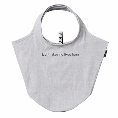 RE SPECTRUM ラウンドトート｜Art & Message（ライトグレー×ピンク） MOTTERU 再生コットン