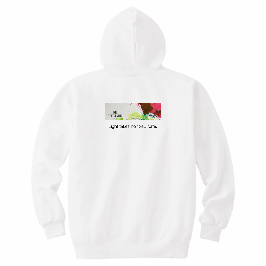 RE SPECTRUM バックプリントフーディー（ホワイト×ピンク）