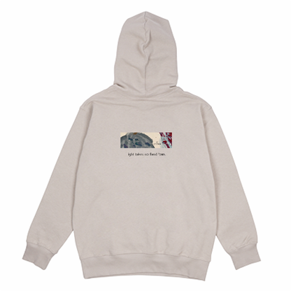 RE SPECTRUM オーガニックパーカー｜Back Patch Art（サンドベージュ×アースカラーロゴサイド）