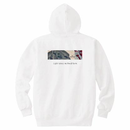 RE SPECTRUM バックプリントフーディー（ホワイト×アースカラー）