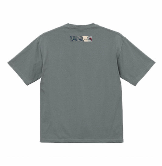 RE SPECTRUM アートTシャツ｜Back Patch Art（ストーングリーン×アースカラーサイドロゴ）