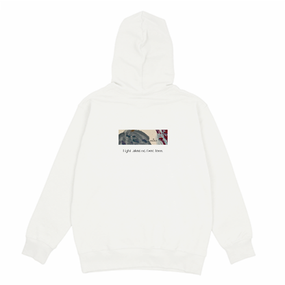 RE SPECTRUM オーガニックパーカー｜Back Patch Art（ホワイト×アースカラーロゴサイド）