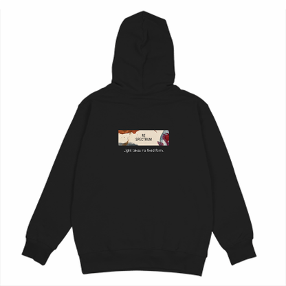 RE SPECTRUM オーガニックパーカー｜Back Patch Art（ブラック×アースカラーロゴ中央）