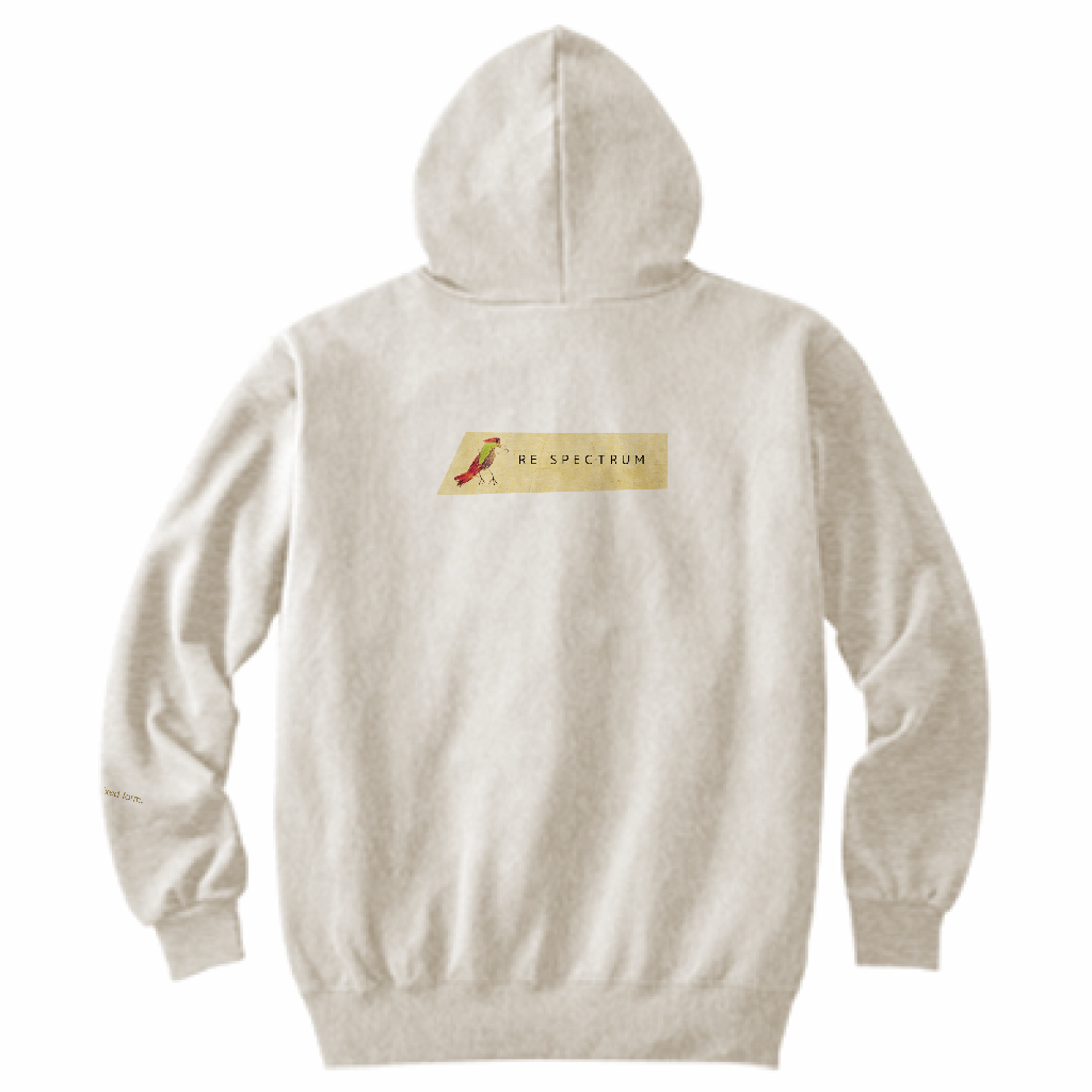 RE SPECTRUM birdモチーフジップアップフードパーカー｜オートミール×birdモチーフ（メンズ）
