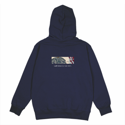 RE SPECTRUM オーガニックパーカー｜Back Patch Art（ネイビー×アースカラーロゴサイド）