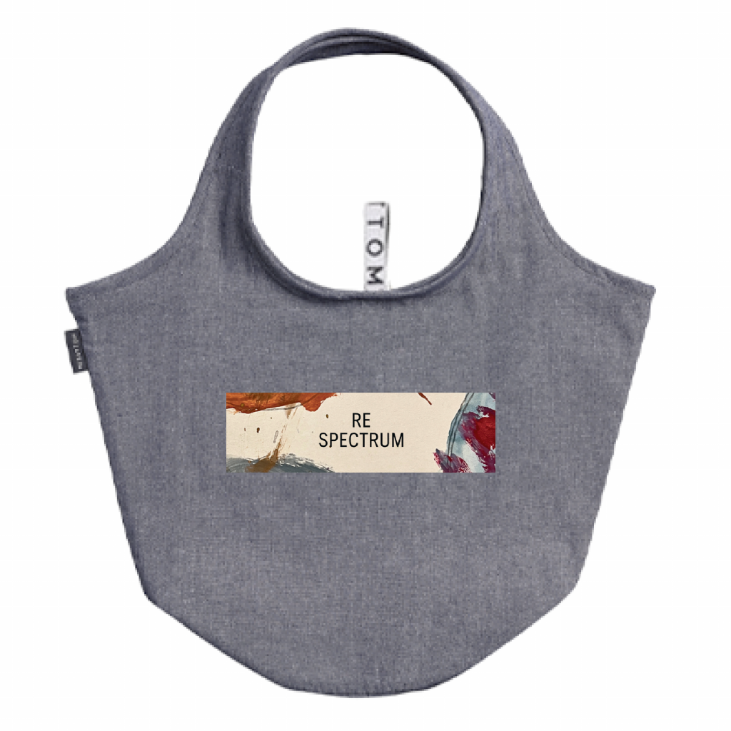 RE SPECTRUM ラウンドトート｜Art & Message （グレー×アースカラー）MOTTERU 再生コットン
