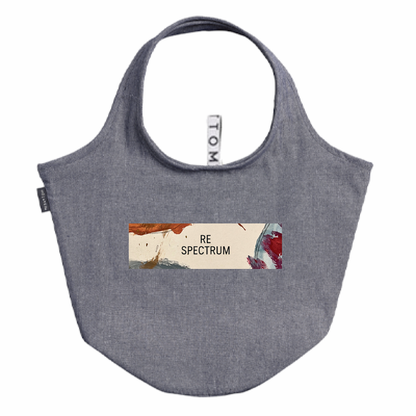 RE SPECTRUM ラウンドトート｜Art & Message （グレー×アースカラー）MOTTERU 再生コットン