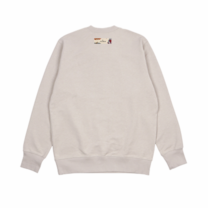 RE SPECTRUM オーガニックアートスウェット｜Back Patch Art（オートミール×アースカラーセンターロゴ）